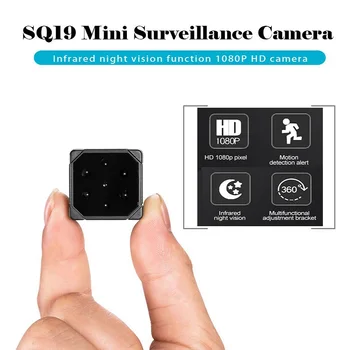 SQ19 Nešiojamas HD 1080P Mini Kamera Skaitmeninis Judesio Aptikimas, Kamera Vaizdo Balso Mikro Diktofonas su Infraraudonųjų spindulių Naktinio Matymo Funkcija