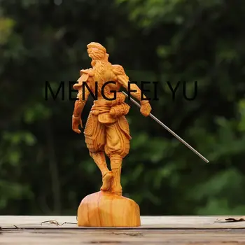 Uolos ir kipariso medžio skulptūra kovos su šventojo Budos Beždžionių Karalius skulptūra papuošalų kūrybos namų ūkio amatų papuošalai