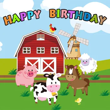 Ūkinių Gyvūnų Tema, Gimtadienio Dekoracijos Vienkartiniai Animacinių Filmų Stalo Kūdikio Gimtadienio Papuošti Prekes