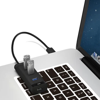 Naujas greitųjų 4 Port USB 3.0 Portable Kompaktiškas Hub Adapteris CHB007 Hgih Quanlity su 120cm laidas