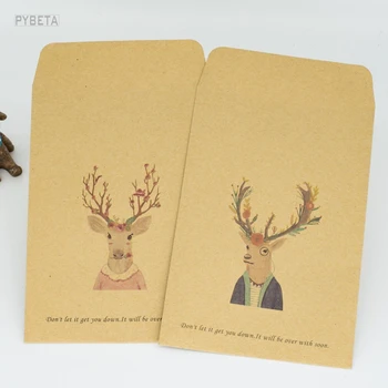 50pcs/daug - 16*11cm Kinų stiliaus Kalėdų elnias retro rudą voką, atvirukas imtis, foto kolekcija