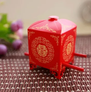50pcs Kūrybos Raudona Saldainių Dėžutė Kinijos Retro Sedanas Kėdė Vestuvių Dovanų Maišą Popieriaus Kraft Vestuvių Naudai Saldainių Dėžutės Nemokamas Pristatymas