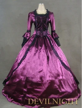 Violetinė Marija Antuanetė Balius Viktorijos Kostiumas Suknelė