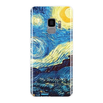 Van Gogh Meno Minkštas Silikoninis Telefono Dėklas Samsung Galaxy Note 4 5 8 9 Galinį Dangtelį Samsung Galaxy S5 S6 S7 Krašto S8 S9 Plus