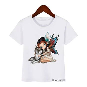 Nauja vasaros stiliaus marškinėliai mergina įdomus drugelis kawill mergina ir gyvūnų spausdinti mergina viršūnes Harajuku atsitiktinis mergina marškinėlius didmeninės