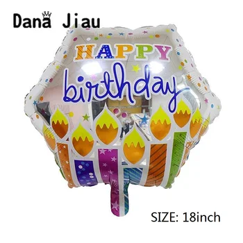 Dana jiau 18inch dydis gimtadieniu tema apdaila, helio balionai, žvakės vaivorykštė sun flower 100 dienų Šventė plastiko žaislas