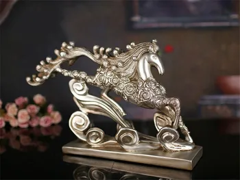 [HHT] Europos Kūrybos Rose Raižyti Arklio Skulptūra Dervos Amatų Namų Dekoro Priedai Vestuvių Dovana Baldai