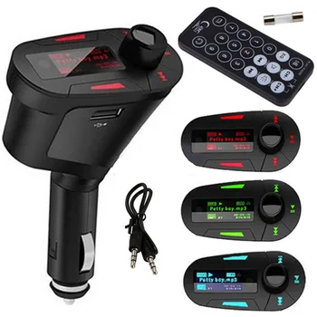 Naujas 1pcs Vamzdžio formos Automobilinis MP3 Grotuvas Wireless FM Siųstuvas Moduliatorius USB LCD Nuotolinio Red Hot Pardavimas