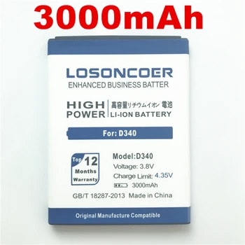 Originalus LOSONCOER 3000mAh Baterija, Micromax D340 Baterija