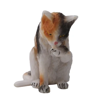 Modeliavimo Kačių Žaislai Vaikams, Vaikų Pet Modelis Paveikslas Gyvūnų Plastikinių figūrėlių, Juokingas Žaislas Dovana Lėlės Namų Dekoro Katės statulėlės