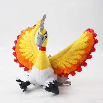 25cm Moltres paukščių pliušinis animacinių filmų lėlės žaislas, minkšti kimštiniai gražus paukštis pliušinis draugams dovanų