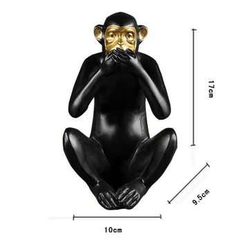 Trijų Išmintingų Beždžionės Statula Modeliavimas Gyvūnų Dervos Amatų Office Viešbučio Kambarį Apdaila Dovana M4433