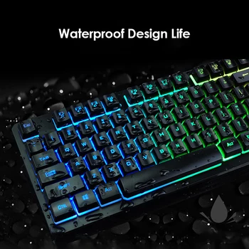 K13 Žaidimų klaviatūra, Pelė Combo RGB Apšvietimas Mechaninė Kirtimo klaviatūros Žaidėjus komplektas Silent Žaidėjus Pelės Rinkinys, skirtas KOMPIUTERIUI Laptopo