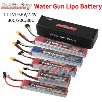 Infinity Vandens BB Gun Lipo Baterija 2S 7.4 V 9.6 V, 11.1 V, 1000mAh 1100mAh 1400mAh 25C XT30 Plug Tamiya SM Jungtis, RC Dalys