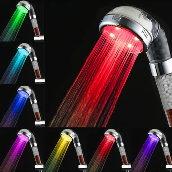 Top fasion pardavimo chuveiro led lietaus dušas, rankinio dušo led 7 spalvų šviesos vonios kambarys