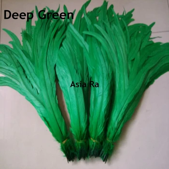 500pcs Giliai Žalia spalva 35-40cm Dažytos vištos plunksnų coque plunksnų apdaila,nemokamas pristatymas