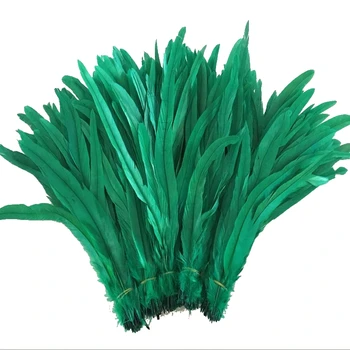500pcs Giliai Žalia spalva 35-40cm Dažytos vištos plunksnų coque plunksnų apdaila,nemokamas pristatymas