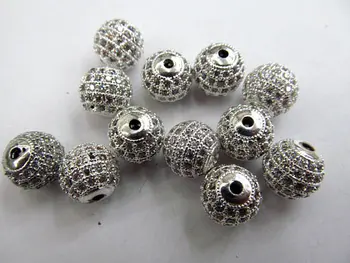 8 10 12mm 18pcs AAA klasės nutiesti metalo, metalinės &kubinis cirkonis crystal rainbow jungtis beadss
