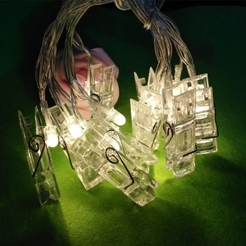 Girlianda LED String Žibintai Žvaigždėtą Baterijos Kortele Photo Clip Juostelių Šviesos Pasakų Lempos Luminaria Festivalis Kalėdų, Vestuvių Dekoravimas