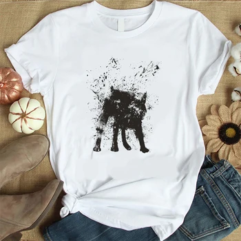 Šlapias Šuo Marškinėliai Moterims Harajuku trumpomis Rankovėmis T-shirt korėjos Stiliaus Marškinėlius Mados Viršų Tees