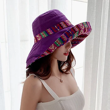 Dvipusis Nereguliarus Modelis Kibiro Kepurę Moterims Vasaros Medvilnės Kvėpuojantis Laisvalaikio Bob Kepurės Lauko Sporto, Laisvalaikio Dome Panama Kepurė