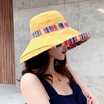 Dvipusis Nereguliarus Modelis Kibiro Kepurę Moterims Vasaros Medvilnės Kvėpuojantis Laisvalaikio Bob Kepurės Lauko Sporto, Laisvalaikio Dome Panama Kepurė