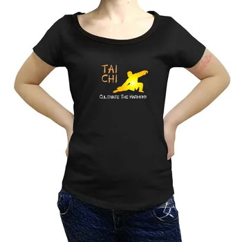 Moterų Chi, Ugdyti Harmonijos T Shirts vatos Pagaliukai Naujovė Trumpas Rankovės Įgulos Kaklo Tee Marškinėliai Atspausdintas T-Shirt sbz8103