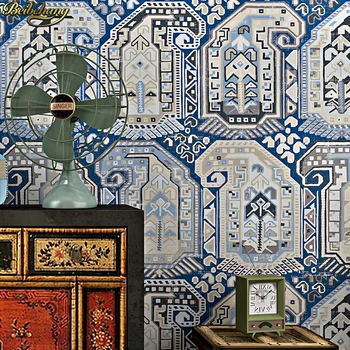 Beibehang Etninės Viduržemio jūros Pietryčių Azijoje Miegamasis papel de parede 3D Derliaus mėlyna Sienos Popieriaus Ritinį tapetai, sienų ir 3 d
