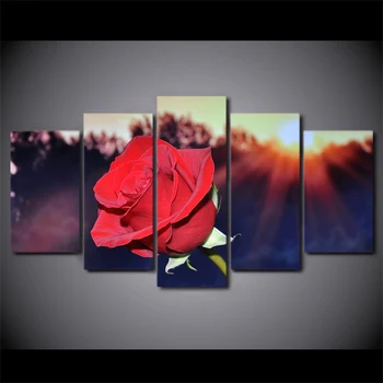 HD atspausdinta 5 gabalo drobės meno gėlių tapybos žydi rožės sienos nuotraukas kambarį šiuolaikinės plakatai nemokamas pristatymas/IKI-1537B