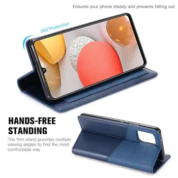 Retro Flip Case For Samsung Galaxy A42 5G PU Odos Magnetinio atsparus smūgiams Piniginės Dangtelį Galaxy A42 42 Stovi Prabangūs Coques