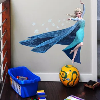 Disney Elsa Snowflaks Siena Lipdukas Lipdukai Vaikams Vaikų Darželio kambarys Miegamasis Priedai nuimamas Freskos Namų puošybai