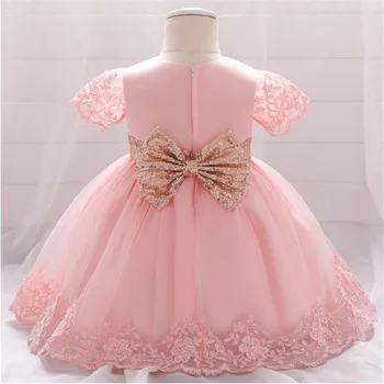 Baby Girl Drabužiai Princesė Suknelė trumpomis Rankovėmis Nėrinių Lankas, Kamuolys Suknelė Tutu Šalis Suknelė Bamblys Vaikai Fancy Dress 0-7Y