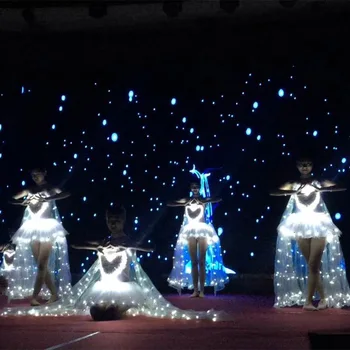 9527 LED šviesos Sparnai Drugelio Žaliojo baleto sijonas Suaugusiųjų vaikų etape kostiumai Atidarymo Šokio Kostiumas