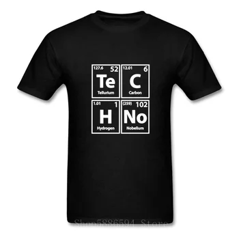 Juokinga Graphic T Shirt Mens Komiksų Techno (Te-C-H-Ne) Periodinės Elementų Rašybos Populiariosios Muzikos Marškinėliai Medvilnės Hip-Hop Viršūnes Tees