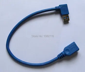2 vnt / Straipsnis Blue USB 3.0 moterų ir vyrų 90 kairiojo kampo laipsnis pratęsimo laido jungties adapteris kabelio 30cm nešiojamas ir kt.