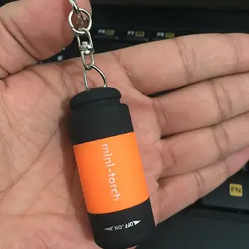 LED Mini Žibintuvėlis Keychain įmontuota Baterija Nešiojamas LED Žibintuvėlis Lauko Žibinto Lempa USB Įkrovimo Kempingas Fotoblykstės