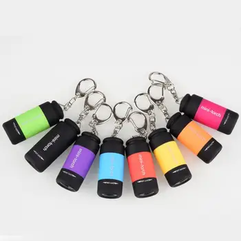 LED Mini Žibintuvėlis Keychain įmontuota Baterija Nešiojamas LED Žibintuvėlis Lauko Žibinto Lempa USB Įkrovimo Kempingas Fotoblykstės