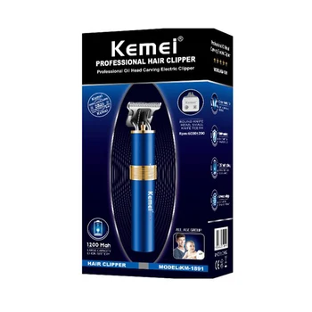 Kemei plaukų žoliapjovės KM-1891 USB įkraunama plaukų clipper belaidžius mažesne mašina barzda žoliapjovės naftos galvos clipper drožyba balta