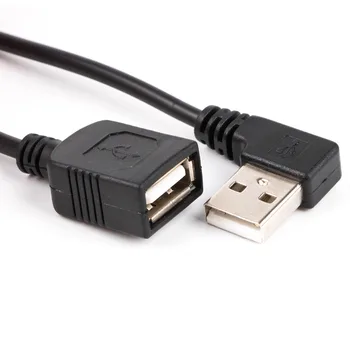 USB 2.0 A Male į Moterų 90 laipsnių Kampu, usb prailginimo laidas cable USB2.0 vyrų ir moterų teisė kampu kabelis
