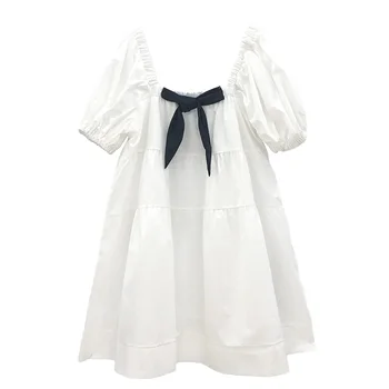 Japonijos Vasaros Naują Stilių Vakarų Stiliaus Senėjimo Sluoksniuotos Rankovėmis Princesė Dress Saldus Lankas Žodį Mergaitės Suknelė Moterims lolita dress