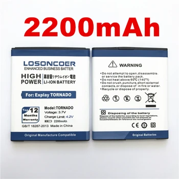 Originalus LOSONCOER 2200mAh TORNADO Baterijos Naudojimo EXPLAY TORNADO Baterija + Sekimo Numerį