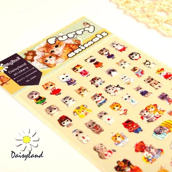 1 Lapas Furry Kawaii Katė Animacinių filmų Daisyland užrašų knygelė PET Popieriaus Kawaii Lipdukai Dienoraštis Lipdukas Telefono Lipdukas Dribsnių 1160
