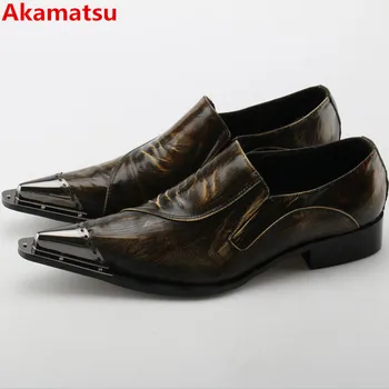 Akamatsu Chaussure homme oficialų bateliai vyrai smailūs batai, natūralios odos spygliuota mokasīni vyrų vestuvių suknelė zapatos hombre vestir