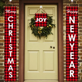 Linksmų Kalėdų Dekoracijos Namų Duris Reklama Kabo Kalėdų Papuošalai Laimingų Naujųjų Metų