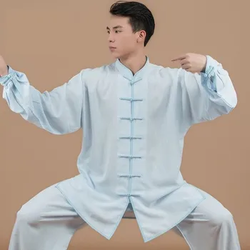 25 Spalvų Chi Vienodas Kinijos Wushu Kovos Meno Kung Fu Wing Chun Kostiumas Lino Wudang Daoizmas Shaolin Vienuoliai Striukė ir Kelnės