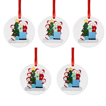 2021 Kalėdų Šeimos Ornamentu Dekoracijas, Kaukes Rankomis plauti Kalėdų Eglutės Kabo Vėliavos 2 3 4 5 Dervos Asmeninį Maitintojo
