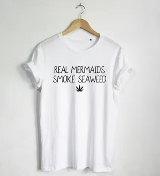 Nekilnojamojo Undinės Dūmų jūros Dumblių marškinėliai Juokinga Citata T-shirt Mados marškinėliai Hipster Unisex Marškinėliai didesnio Dydžio ir Spalvų-A679