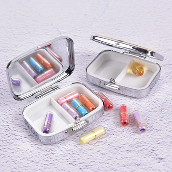 Spalvinga Nešiojamų Tabletes pjovimo Skaldymo Metalo Tablečių dėžutės Lankstymas tabletes atveju konteineris Vaistų Organizatorius spalva atsitiktinis