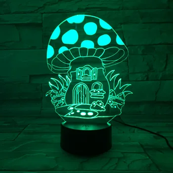 NAUJAS Grybų, kambarinis Augalas Vaikas 3D LED Lempos USB Nuotaika Naktį Šviesos Daugiaspalvis RGB Animacinių filmų Luminaria lampada Pakeisti Stalas Stalo