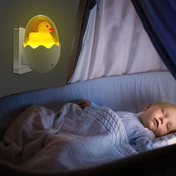 LED Energijos Taupymo Naktį Šviesos Animacinių filmų Geltona Antis Šviesos Kontrolės Jutiklis Sienos Lempa vaiko Kambarys Miegamasis Deocr Prekes Vaikams